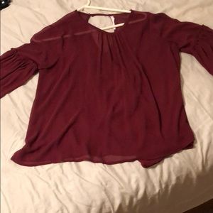 Burgundy/red blouse with built in camisole